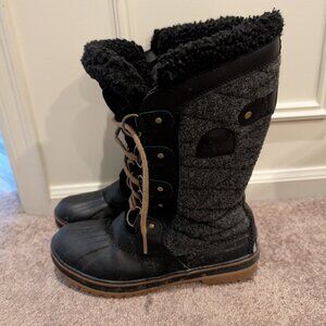 SOREL Tofino II Leather Boot - Size 8 - Black / Gray